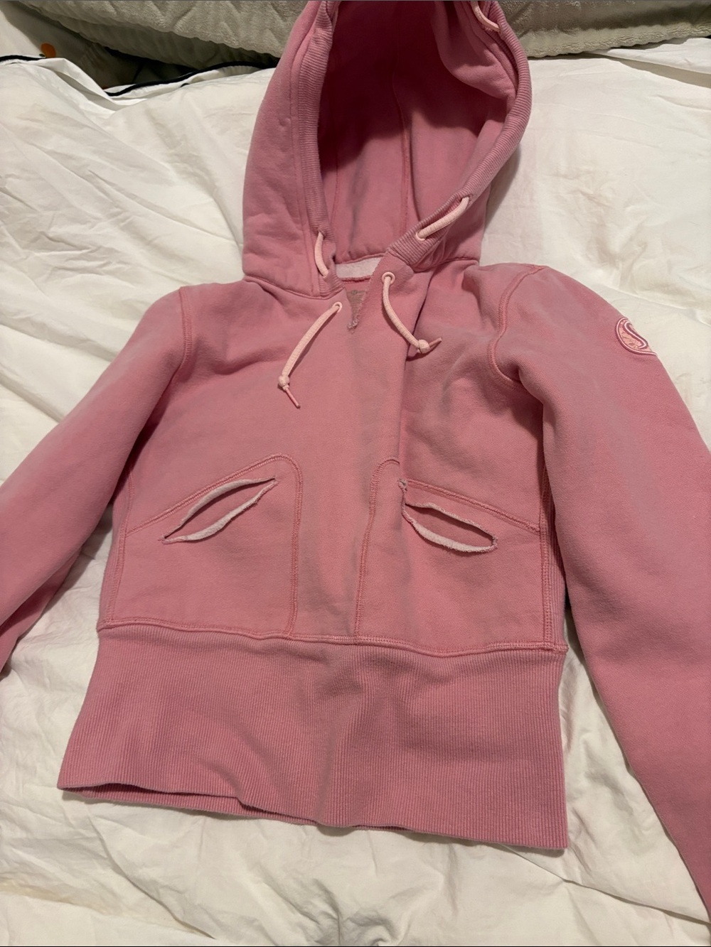 Ladies Pink Hooded Pullover Jacket